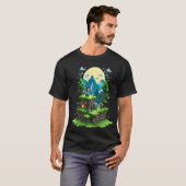 BlockQuest Adventures - Pixel Art Gamer T-Shirt (Devant entier)
