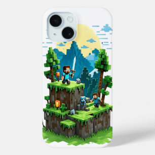 BlockQuest Adventures - Pixel Art iPhone 15 hoesje
