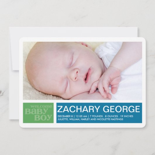 Blocks Jongen Aankondiging (Voorkant)