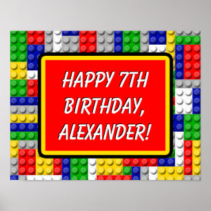 Blocksparren Jongen' Birthday Party Banner Poster