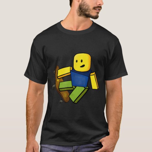 Blocky Skater Meme Noob Gaming Art T-shirt (Voorkant)