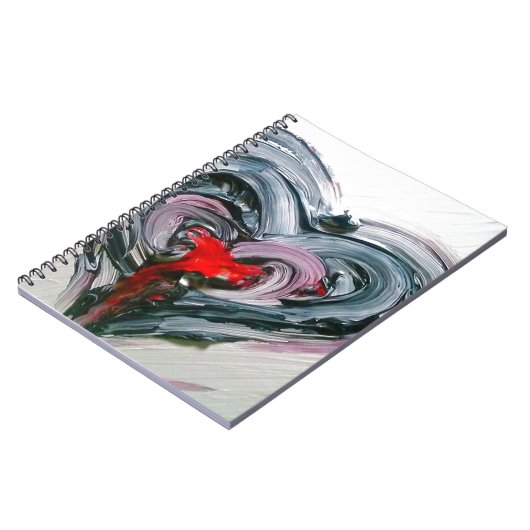 Blocnote met zwart en rood hart notitieboek (Linkerzijde)