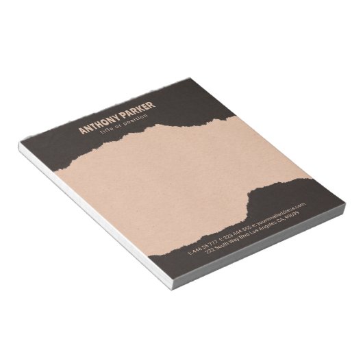 Blocnote met zwarte en crèmepapierranden (Schuin)