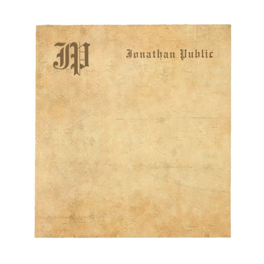 Blocnote Monogram Calligrafie Tekst Elegant Sjablo (Voorkant)