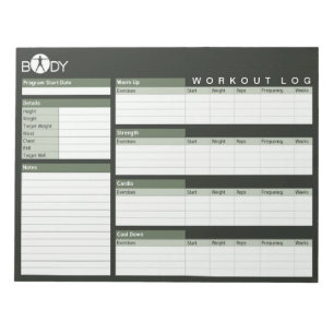 Blocnote voor body Madness Personal Workout Log Pl