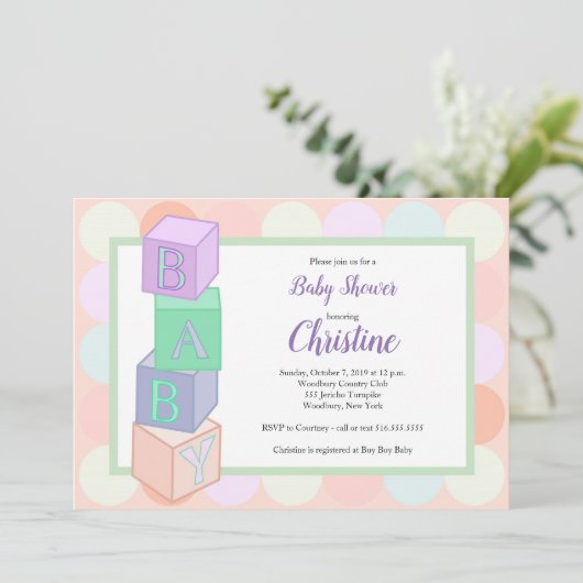 Blocs Baby shower Invitation (Debout devant)