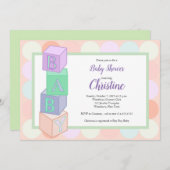 Blocs Baby shower Invitation (Devant / Derrière)