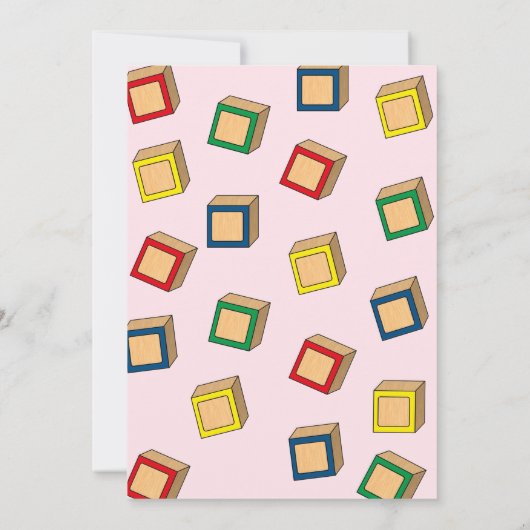 Blocs bébé Baby shower Invitation (Dos)