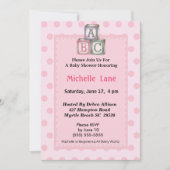 Blocs bébé Jeune fille Douche Invitation (Devant)