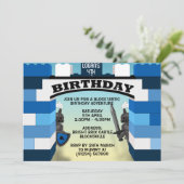 Blocs Bleus Castle Invitations d'anniversaire (Debout devant)