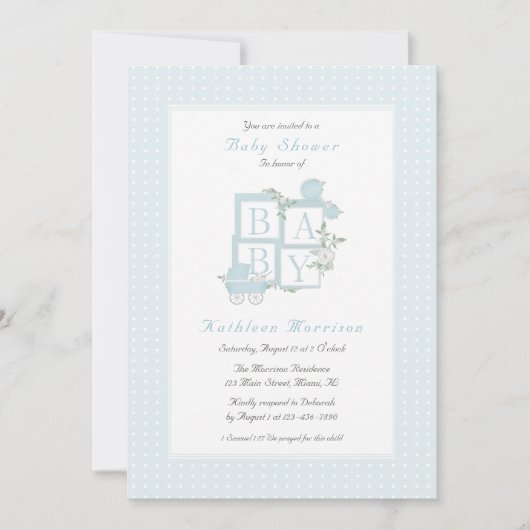 Blocs classiques et Invitations de Baby showers de (Devant)
