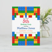 Blocs colorés Boy Birthday Party Invitation (Debout devant)
