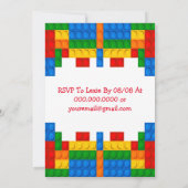 Blocs colorés Boy Birthday Party Invitation (Dos)