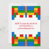 Blocs colorés Boy Birthday Party Invitation (Dos)