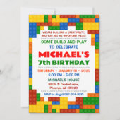 Blocs Colorés Invitation fête d'anniversaire (Devant)