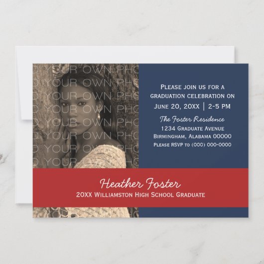 Blocs couleur bleu/rouge de l'école Invitation de (Devant)