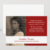 Blocs couleur rouge/blanc de l'école Invitation pr (Devant / Derrière)