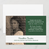 Blocs couleur verte/blanche de l'école Invitation  (Devant / Derrière)