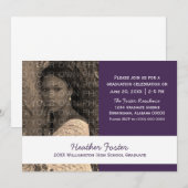 Blocs couleur violet/blanc de l'école Invitation (Devant / Derrière)