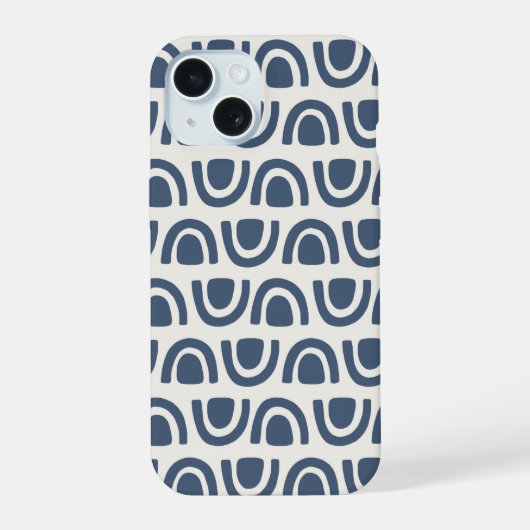 Blocs d'arche organique moderne Navy Pattern Crème (Verso)