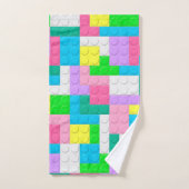 Blocs de bâtiment rose pastel violet (Serviette à main)