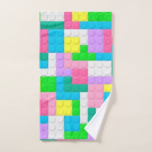 Blocs de bâtiment rose pastel violet (Serviette à main)
