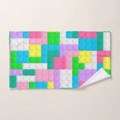 Blocs de bâtiment rose pastel violet (Serviette à main)