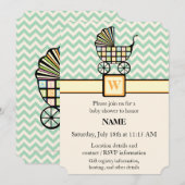 Blocs de bébé Baby shower de poussette Invitation (Devant / Derrière)