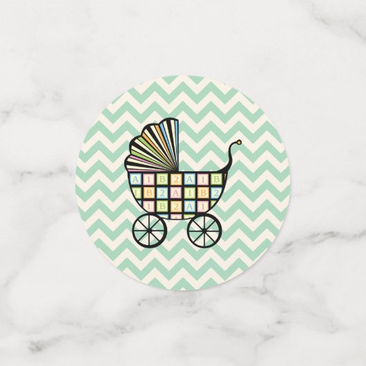 Blocs de bébé Poussette Table Confetti (Petit recto)