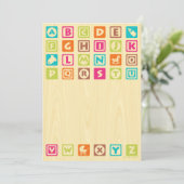 Blocs de bébés en bois Invitations de douches pour (Debout devant)