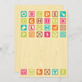 Blocs de bébés en bois Invitations de douches pour (Devant / Derrière)