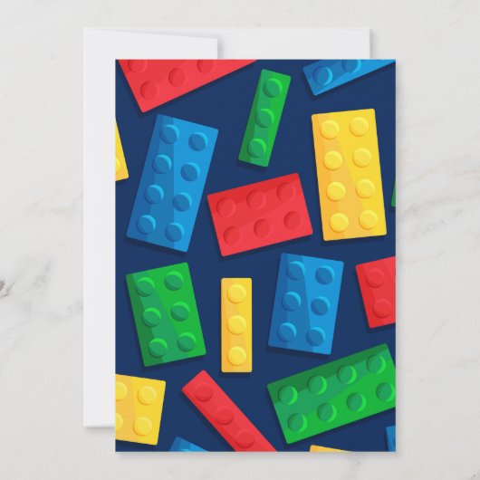 Blocs de construction couleur Invitation de fête d (Dos)