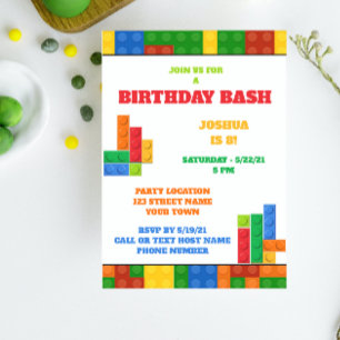 Blocs de construction Invitation d'anniversaire