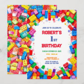 Blocs de construction Invitation d'anniversaire, b (Devant / Derrière)