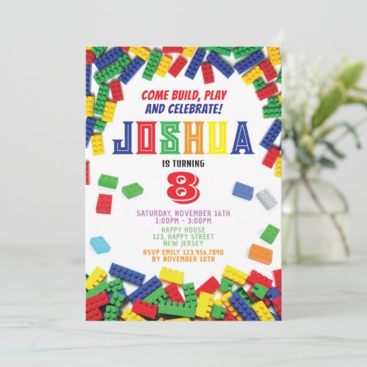 Blocs de construction Invitation d'anniversaire. B (Debout devant)