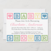 Blocs de construction Invitations de Baby shower ( (Devant)