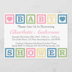 Blocs de construction Invitations de Baby shower (