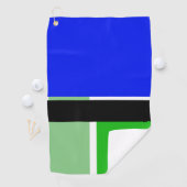 Blocs de couleur bleu, vert et noir Golf Serviette (En situation)