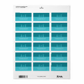 Blocs de couleurs Étiquette de adresse (Turquoise) (Feuille entière)