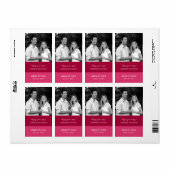 Blocs de couleurs Étiquettes de vin Mariage (rose) (Feuille entière)