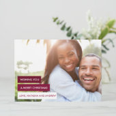 Blocs de couleurs modernes Carte photo de Noël rou (Debout devant)