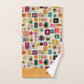 Blocs de couleurs RETRO Mid Century Nom géométriqu (Serviette à main)