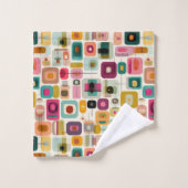 Blocs de couleurs RETRO Mid Century Nom géométriqu (Gant de toilette)