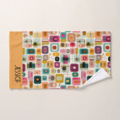 Blocs de couleurs RETRO Mid Century Nom géométriqu (Serviette à main)
