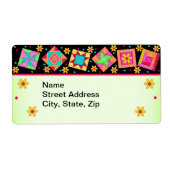 Blocs de courtepointe Étiquette d'expédition noir (Devant)