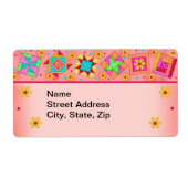 Blocs de courtepointe Orange Coral Étiquette d'exp (Devant)