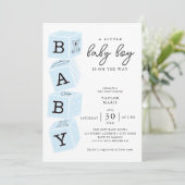 Blocs de jouets | Baby shower garçon Invitation bl (Debout devant)