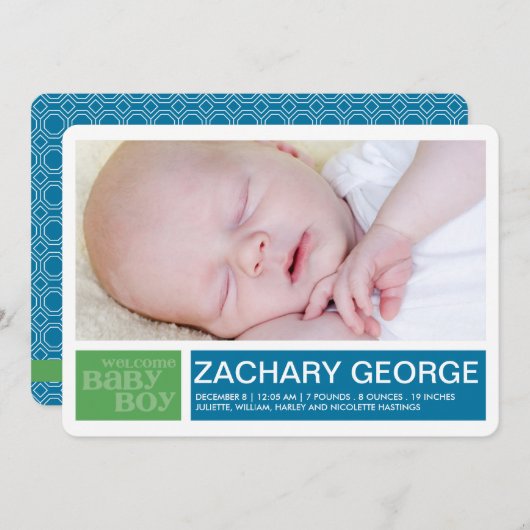 Blocs Faire-part garçon (Devant / Derrière)