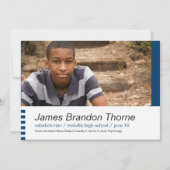 Blocs modernes en bleu 2 Photo Invitation (Devant)