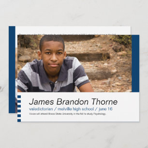 Blocs modernes en bleu 2 Photo Invitation